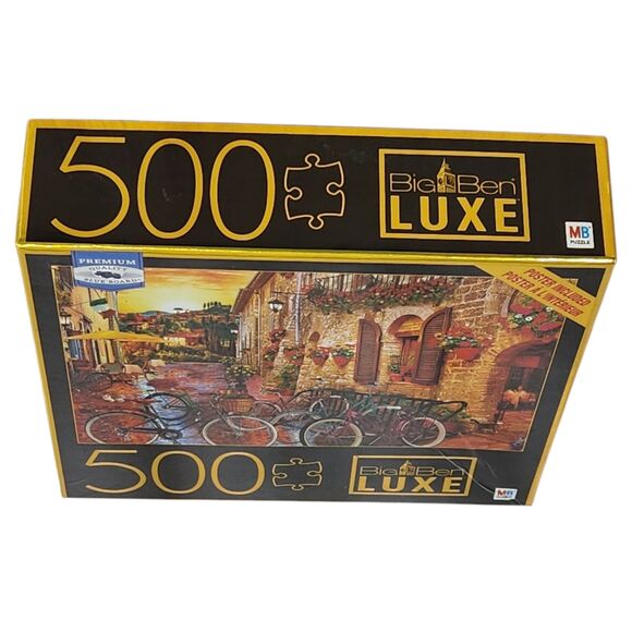 Biking in Tuscany 500 Piece Puzzle MB Big Ben Luxe Premium Quality Blue Board - Picture 8 of 10